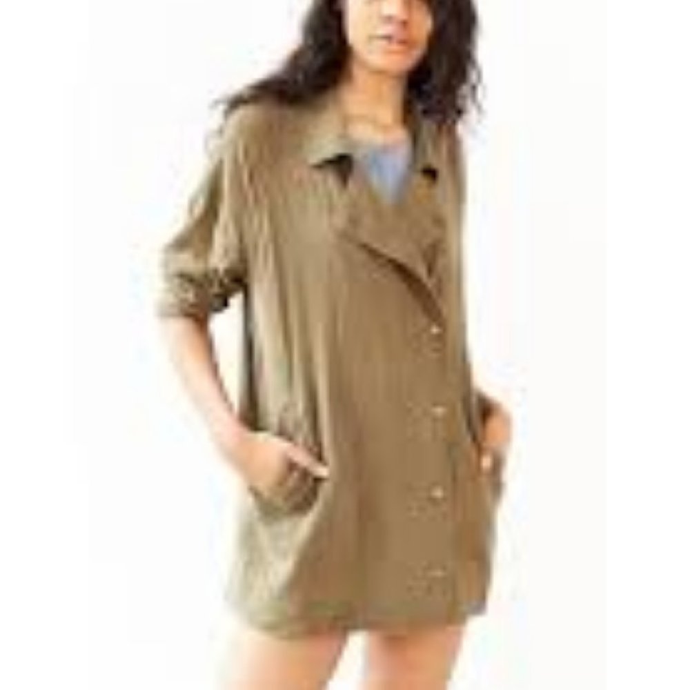 BDG UO Green Drapey Trench Coat Size Medium